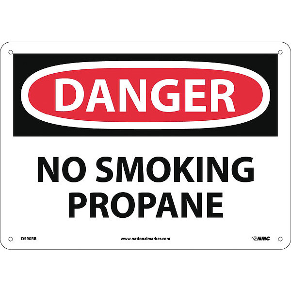 Nmc Danger No Smoking Propane Sign, D590RB D590RB