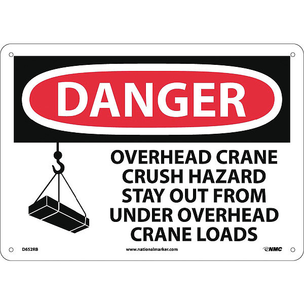 Nmc Danger Overhead Crane Sign D652RB
