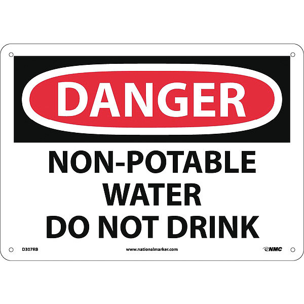 Nmc Danger Non-Potable Water Sign, D307RB D307RB