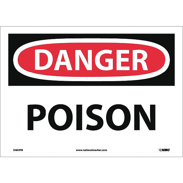 Nmc Danger Poison Sign, D463PB D463PB