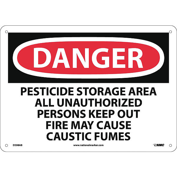 Nmc Danger Pesticide Storage Area Keep Out Sign, D598AB D598AB