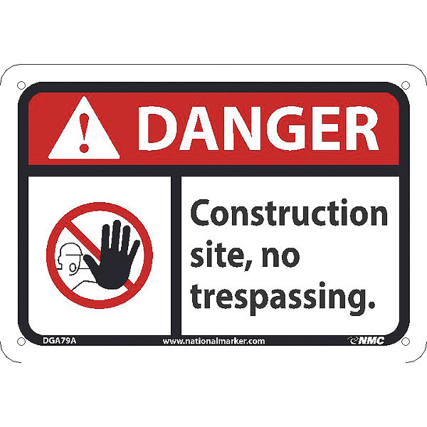 Nmc Danger, Construction Site No Trespassing DGA79A
