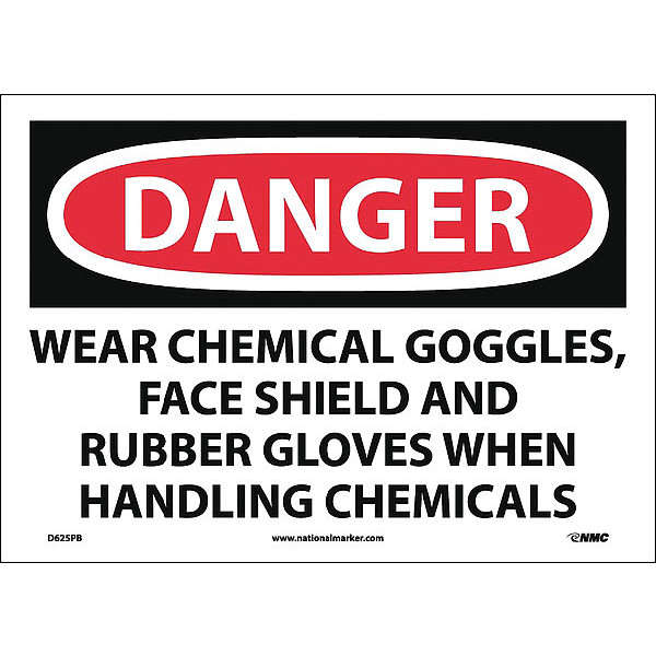 Nmc Danger Wear Ppe When Handling Chemicals Sign D625PB