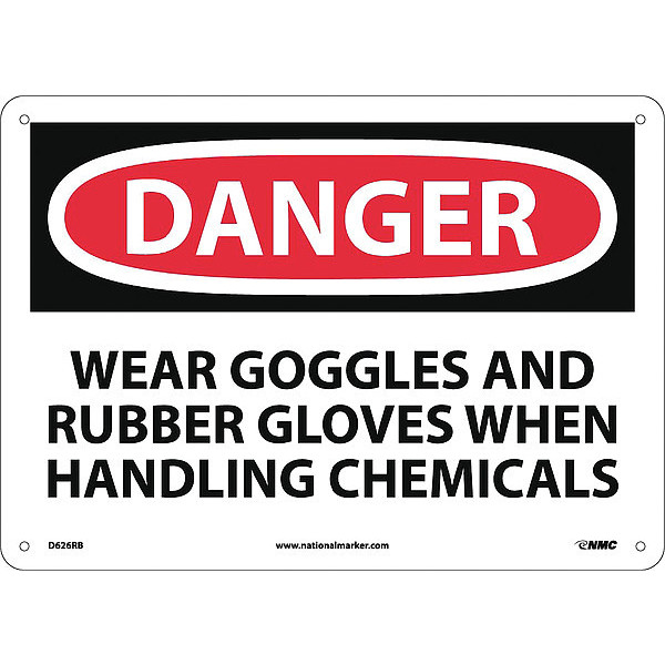 Nmc Danger Wear Ppe When Handling Chemicals Sign D626RB