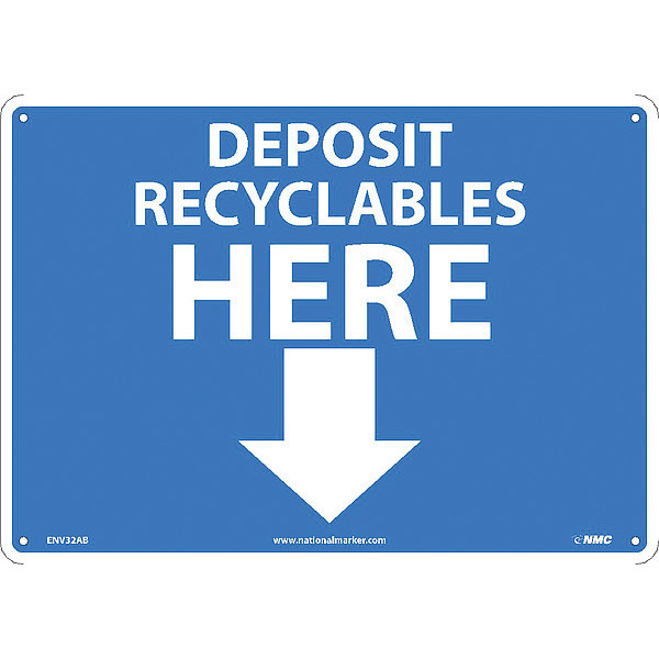Nmc Deposit Recyclables Here Sign, ENV32AB ENV32AB