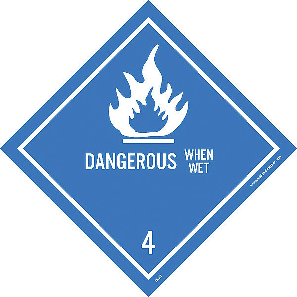 Nmc Dangerous When Wet Label, Pk25 DL22AP