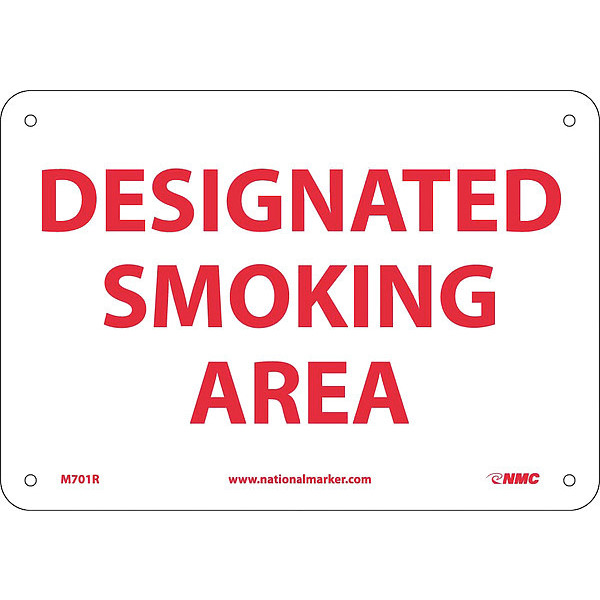 Nmc Designated Smoking Area Sign, M701R M701R