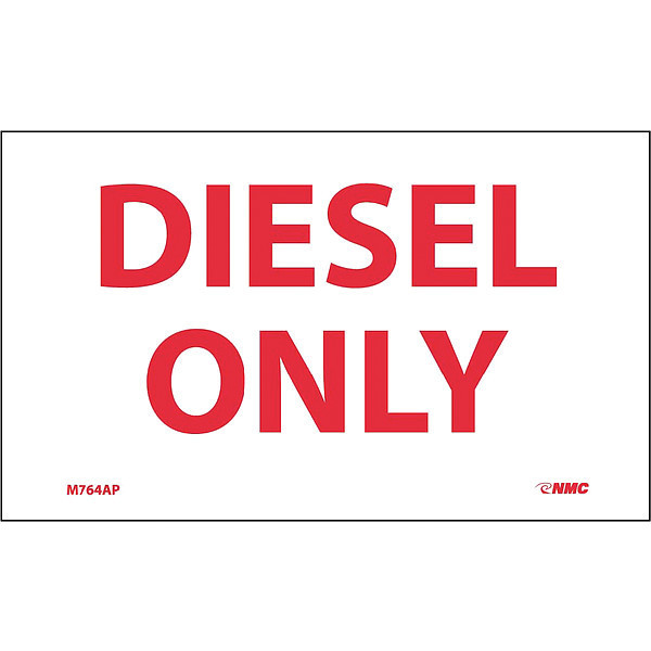 Nmc Diesel Only Hazmat Label, Pk5 M764AP