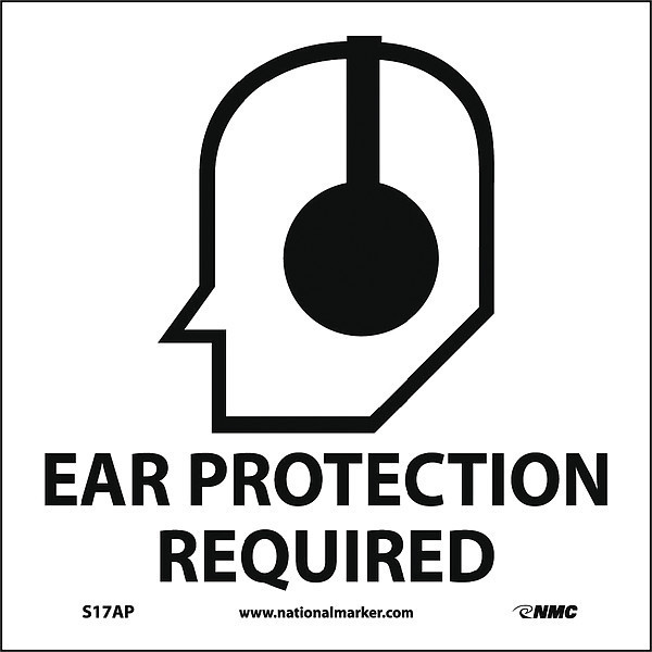 Nmc Ear Protection Required Label, Pk5, S17AP S17AP