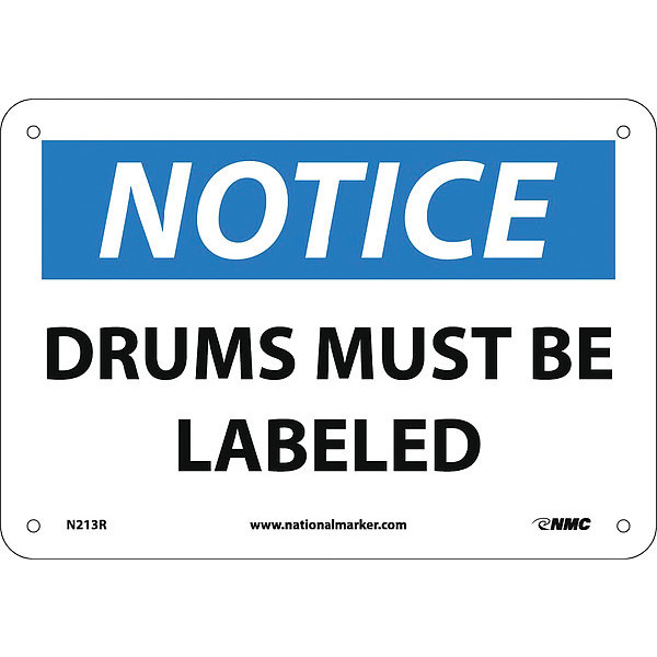 Nmc Drums Must Be Labeled, Width: 10" N213R