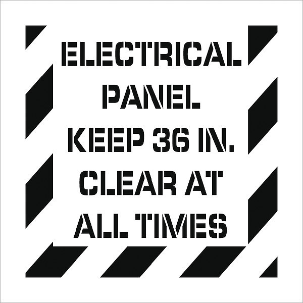 Nmc Electrical Panel Keep Clear Plant Marking Stencil, PMS236 PMS236