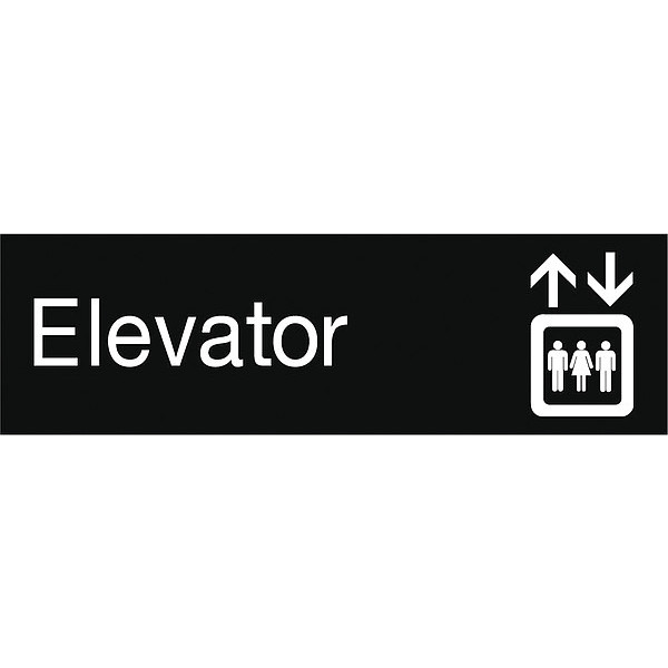 Nmc Elevator Engraved Sign, EN11BK EN11BK