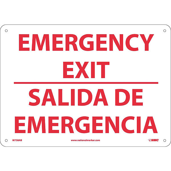 Nmc Emergency Exit Sign - Bilingual M738AB