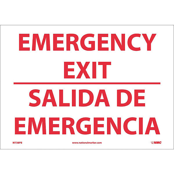 Nmc Emergency Exit Sign - Bilingual M738PB