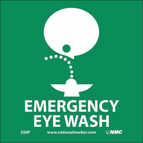 Nmc Emergency Eye Wash Sign, S50P S50P