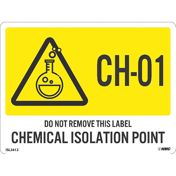 Nmc Energy Isolation - Chemical Isolation Point, Pk10, Material: Adhesive Backed Vinyl ISL3412