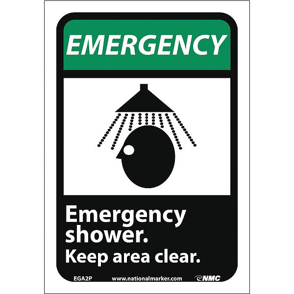 Nmc Emergency Shower Keep Area Clear Sign EGA2P