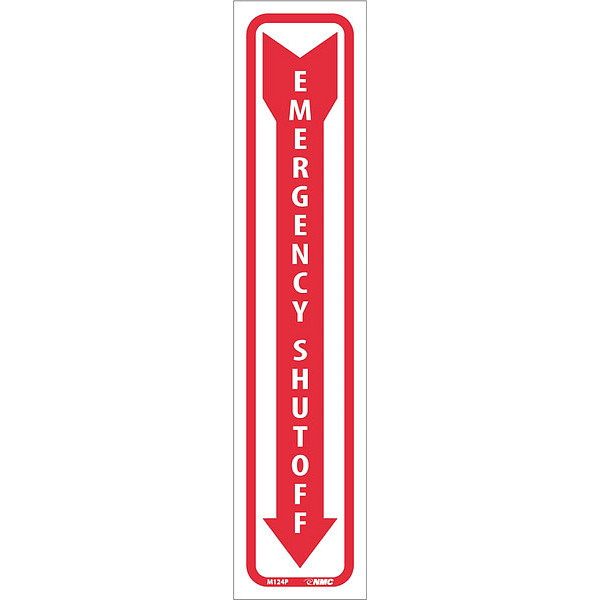 Nmc Emergency Shut Off Sign, M124P M124P