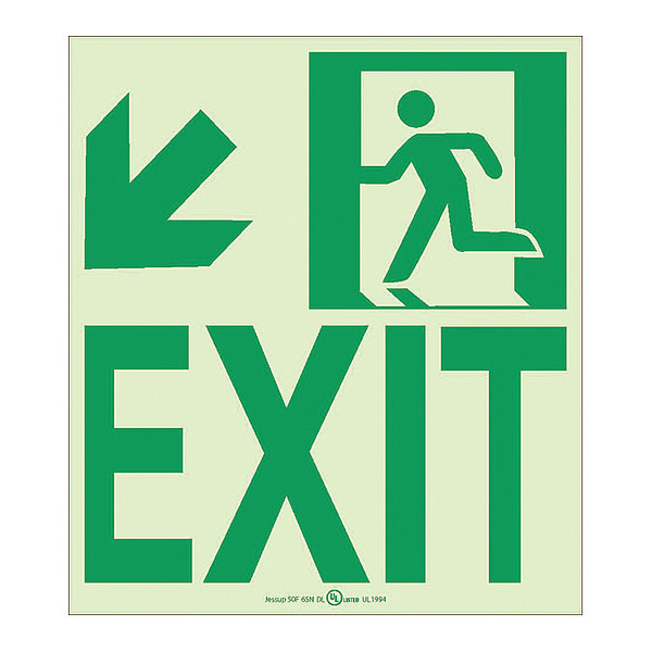 Nmc Nyc Wall Mount Exit Sign, Down Left, 9X8, Flex 50F-6SN-DL