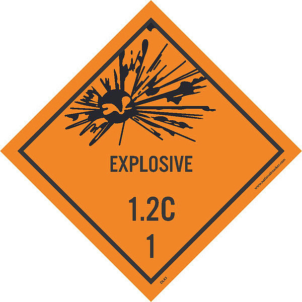 Nmc Explosive 1.2C Label, Pk25 DL43AP
