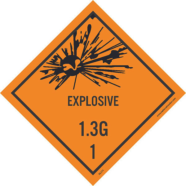 Nmc Explosive 1.3G 1 Label, Material: Pressure Sensitive Paper DL171AL