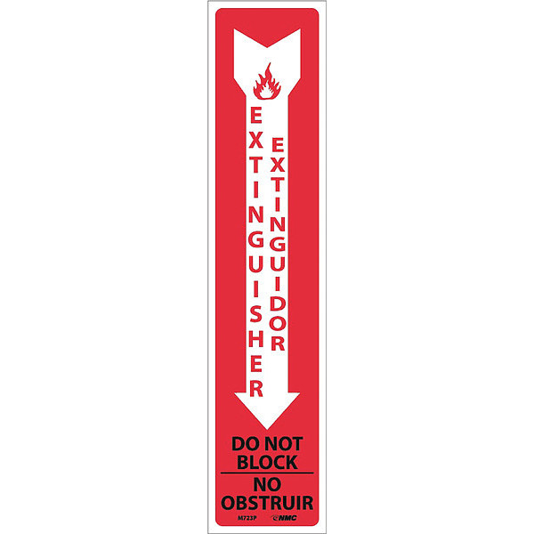 Nmc Extinguisher Do Not Block Sign - Bilingual M723P