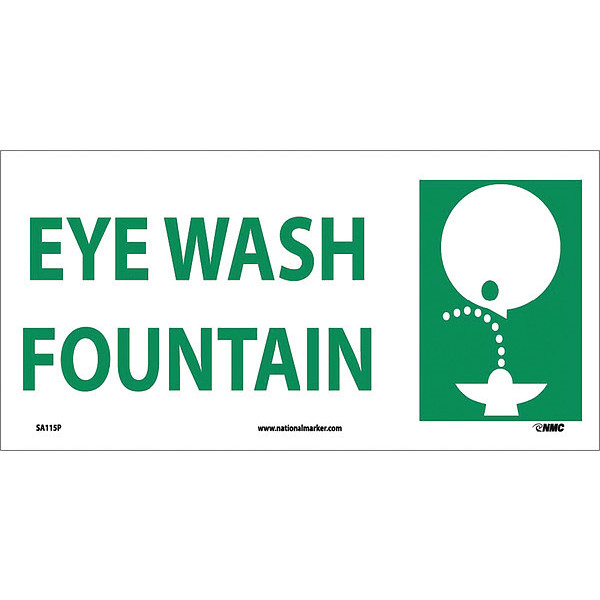 Nmc Eye Wash Fountain Sign, SA115P SA115P
