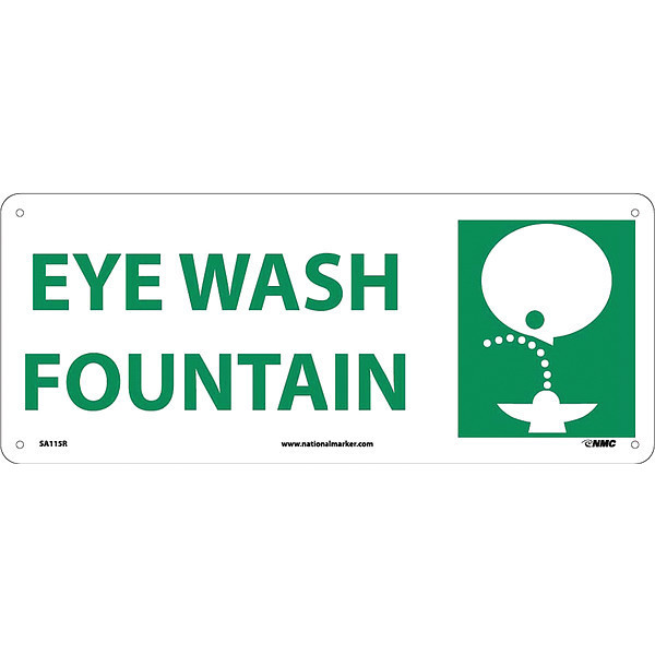 Nmc Eye Wash Fountain Sign, SA115R SA115R