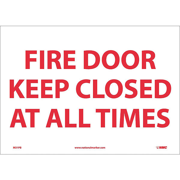 Nmc Fire Door Keep Closed At All Times Sign M31PB
