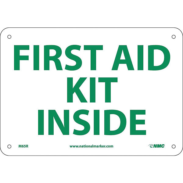 Nmc First Aid Kit Inside Sign, M65R M65R