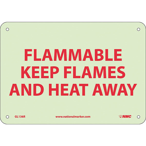 Nmc Flammable Keep Flames And Heat Away Sign GL136R