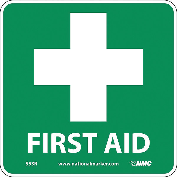 Nmc First Aid Sign, S53R S53R
