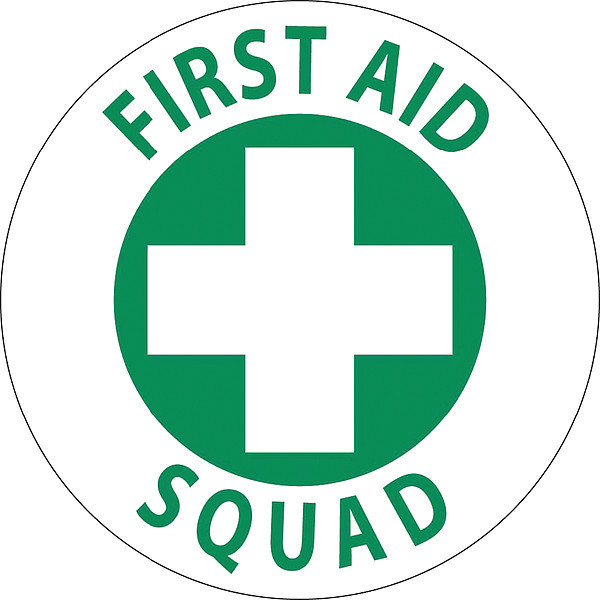 Nmc First Aid Squad Hard Hat Emblem, Pk25 HH41