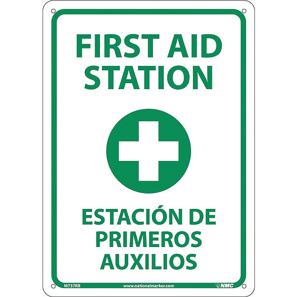 Nmc First Aid Station Sign - Bilingual, M737RB M737RB