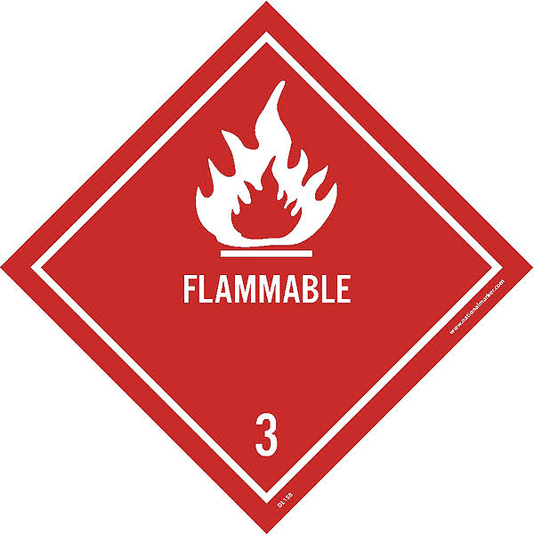 Nmc Flammable 3 Dot Placard Label DL158ALV