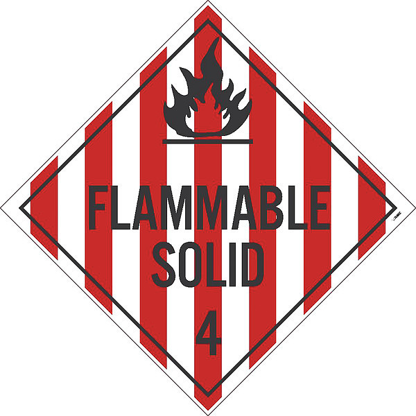 Nmc Flammable Solid 4 Dot Placard Sign, Pk25, Material: Unrippable Vinyl DL11UV25