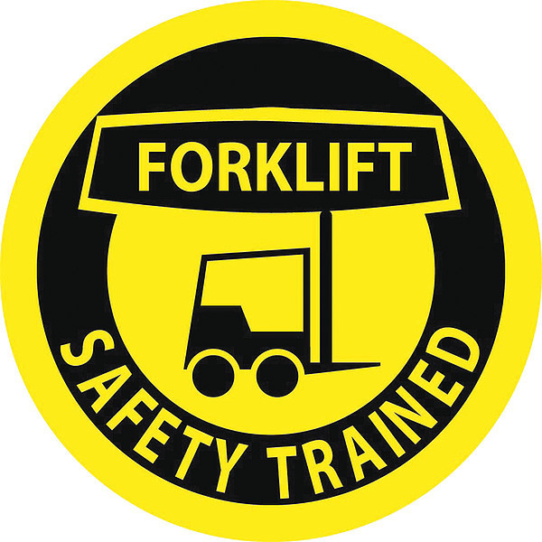 Nmc Forklift Safety Trained Hard Hat Label, Pk25 HH42