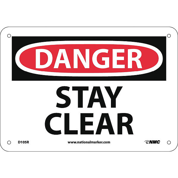 Nmc Danger Stay Clear Sign, D105R D105R