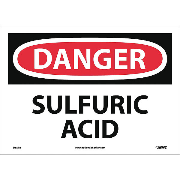 Nmc Danger Sulfuric Acid Sign, D85PB D85PB