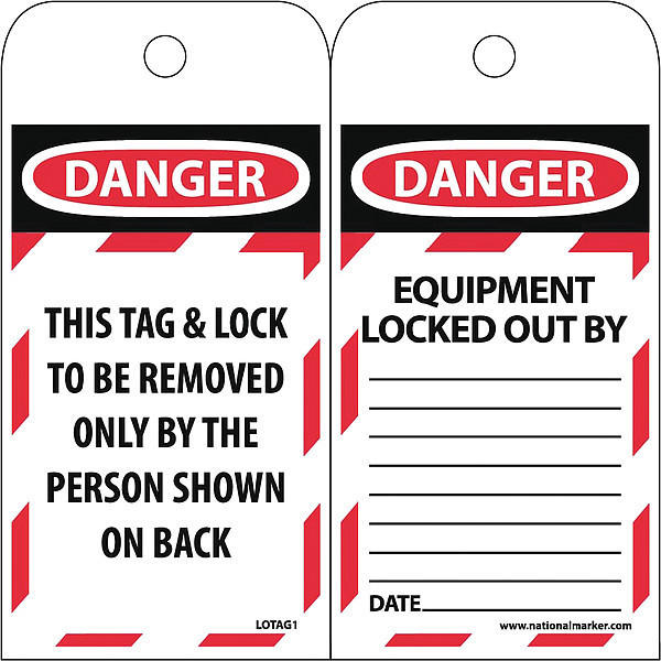 Nmc Tag & Lock To Be Removed Only By The Person Shown On Back Tag TAR401