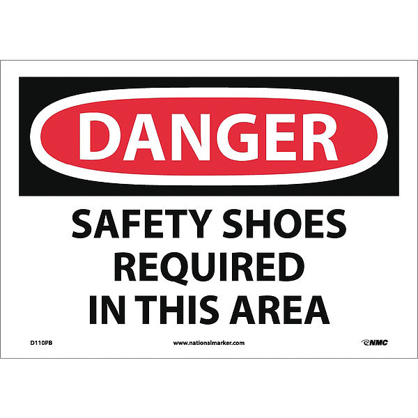 Nmc Danger Safety Shoes Required In This Area Sign D110PB