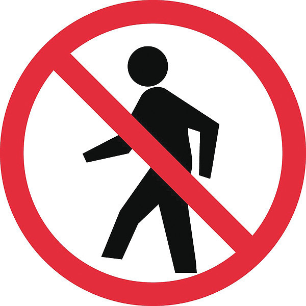 Nmc Graphic No Pedestrians Iso Label, Pk10 ISO232AP