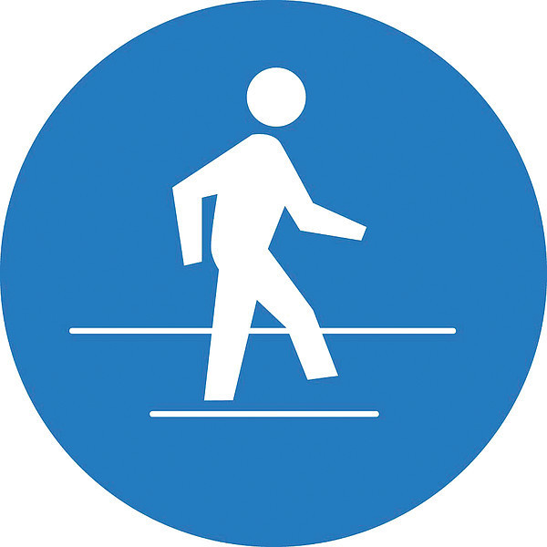 Nmc Graphic Use Pedestrian Route Iso Label, Pk10 ISO215AP