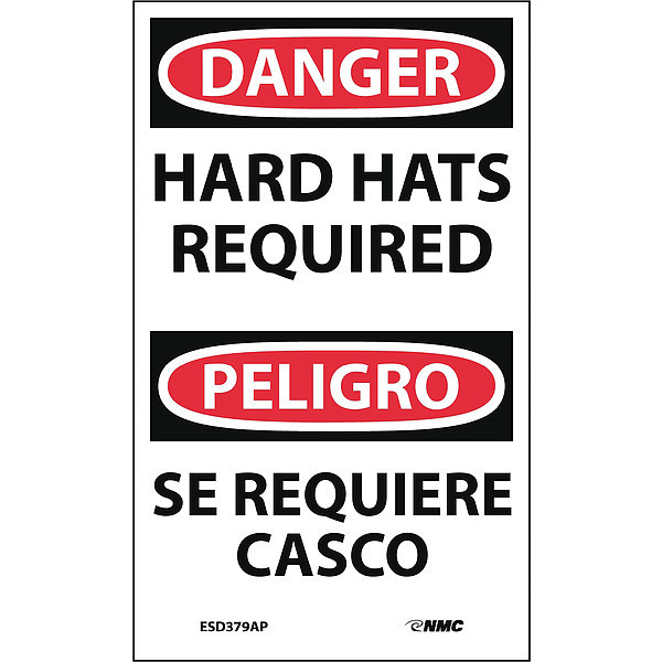 Nmc Hard Hats Required Label- Bilingual, Pk5 ESD379AP