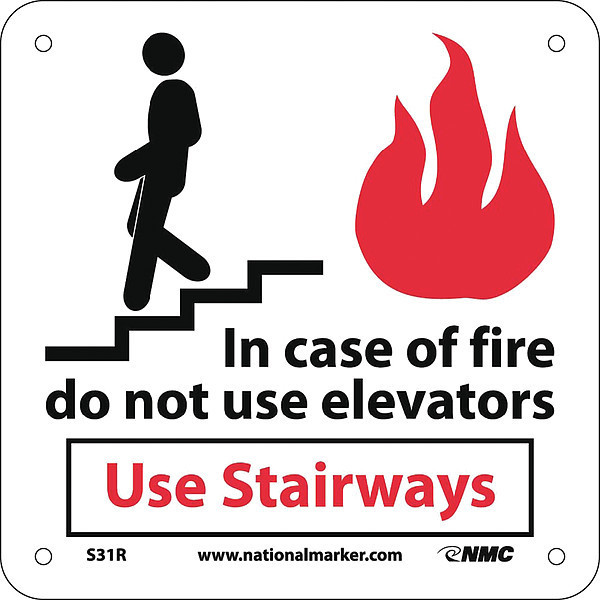 Nmc In Case Of Fire Do Not Use Elevators Sign S31R
