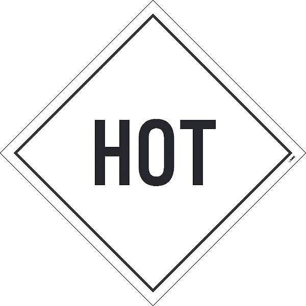 Nmc Hot Dot Placard Sign, Material: Pressure Sensitive Removable Vinyl .0045 DL76PR