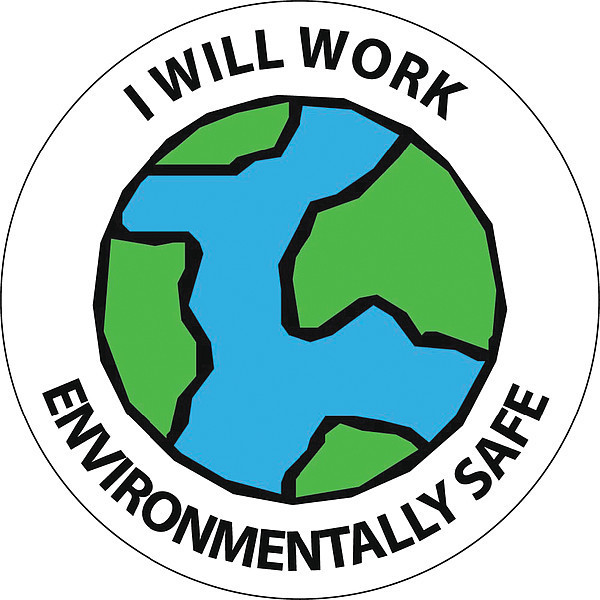 Nmc I Will Work Environmentally Safe Hard Hat Emblem, Pk25 HH110