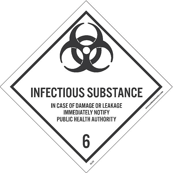 Nmc Infectious Substance 6 Label, Pk25 DL53AP
