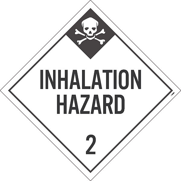 Nmc Inhalation Hazard 2 Dot Placard Sign, Material: Rigid Plastic DL105R