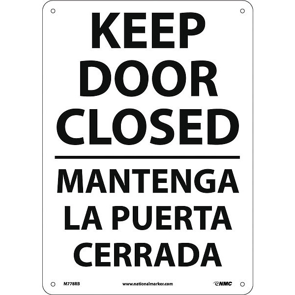 Nmc Keep Door Closed Sign - Bilingual, M778RB M778RB